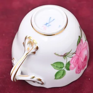 Классическая Фарфоровая Кофейная пара «РОЗА», MEISSEN Германия, середина ХХ века.