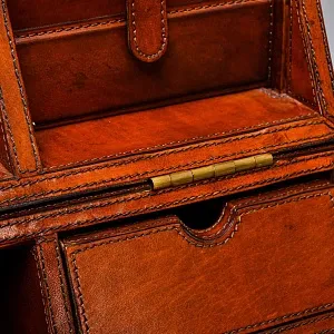 Редкость! Эксклюзивный Кабинетный Настольный Набор Четыре Предмета «БЮРО», Кожа Flamant, Бельгия.