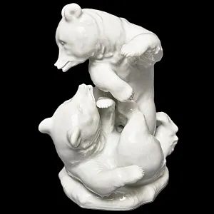 Редкая! Коллекционная Фарфоровая статуэтка «Два медведя», MEISSEN Германия - 1975 год.