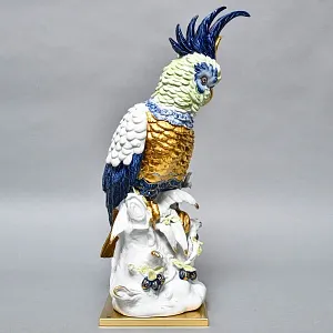 Редкость! Большая Коллекционная Статуэтка «Птица - ПОПУГАЙ КАКАДУ», Фарфор, Италия 60-гг. 