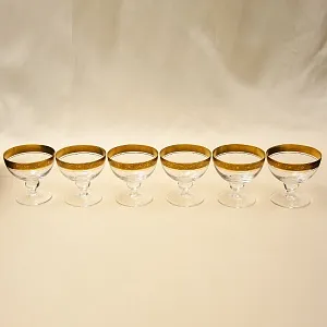 Набор 6-ть Хрустальных Фужеров серия «Harrison», Theresienthal Германия, 60 -е годы ХХ века.