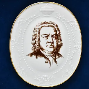Картина - Панно - Фарфоровая Плакетка «Иоганн Себастьян Бах», MEISSEN Германия -1978 год.