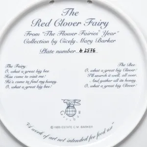 Коллекционная Фарфоровая Тарелка - Блюдо «Фея Клевера», Wedgwood Англия - 1989 год. 
