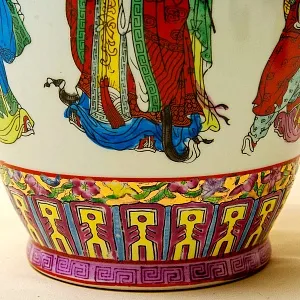 Винтажная Фарфоровая Ваза «КИТАЙСКИЕ МУДРЕЦЫ», Н -36см, Старый Китай -70-е годы ХХ века.