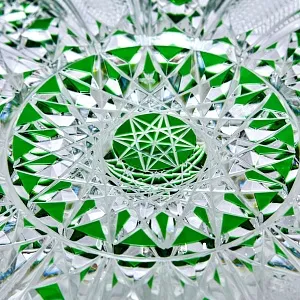 Блюдо - Фруктовница Зелёного Хрусталя JOSKA BODENMAIS Германия D-28 см., конец 60-х гг.