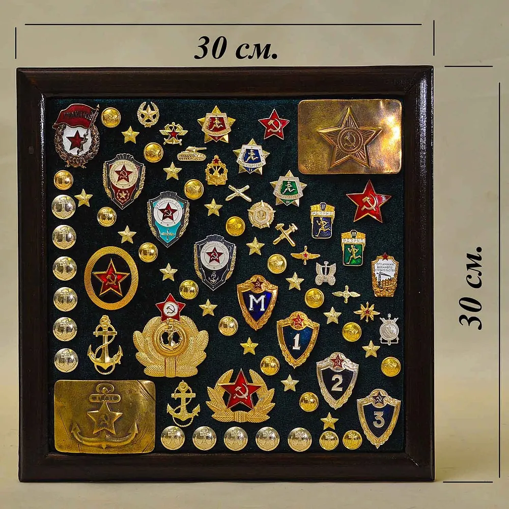 Коллекционное Панно - Картина «Элементы формы и Знаки отличия ВС СССР», Россия вторая половина ХХ в.