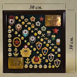 Коллекционное Панно - Картина «Элементы формы и Знаки отличия ВС СССР», Россия вторая половина ХХ в.