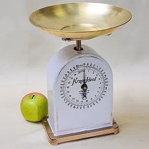 Редкость! Старинные Кухонные Фарфоровые Весы на 10кг. KRUPS IDEAL, Германия -1915 год.