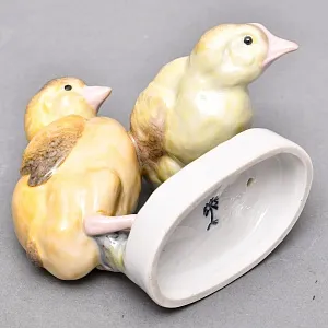 Коллекционная Фарфоровая статуэтка «Два Цыплёнка», Карл Энс / Karl Ens Германия, 30-е гг. ХХ века.