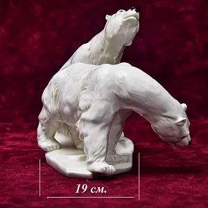 Антикварная Фарфоровая Статуэтка «БЕЛЫЕ МЕДВЕДИ», Karl Ens / Карл Энс, первая половина ХХ века.