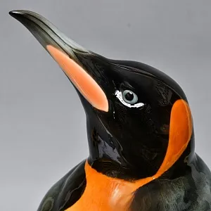 Большая Фарфоровая статуэтка Птицы - «ПИНГВИН С ПИНГВИНЕНКОМ», Hutschenreuther Германия.