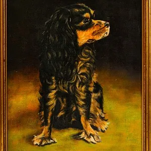 Художественная картина «СПАНИЕЛЬ», Холст, Масло. Бельгия - 70-е годы ХХ века.