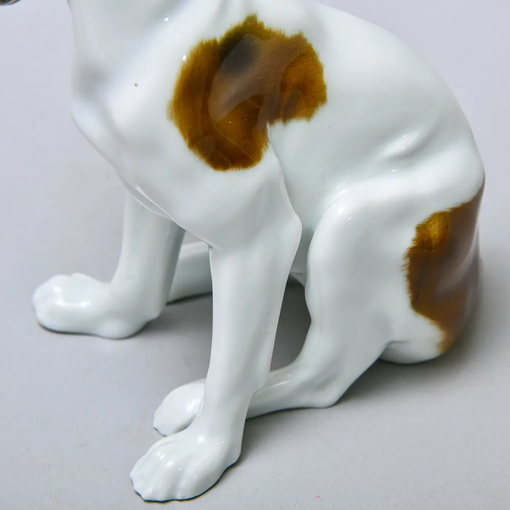 Антикварная Фарфоровая статуэтка «Грустный Спаниель», Karl Ens Германия, первая половина ХХ века.