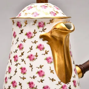 Фарфоровый Кувшин - Чайник для подачи горячего шоколада «РОЗЫ» с лопаткой, Limoges Франция.