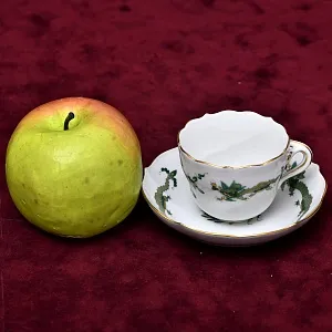 Классическая Фарфоровая Кофейная пара «Зеленый Дракон», MEISSEN Германия, первая половина ХХ века.