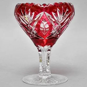 Ваза - Конфетница Красного Хрусталя VAL SAINT LAMBERT (Вал Сант Ламберт) Бельгия, конец 60-х гг.