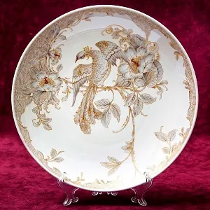 Коллекционная Авторская  Тарелка - Блюдо «Райская Птица» Фарфор KAISER Германия.