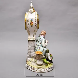 Редкость! Механические Фарфоровые Часы с боем «Свидание на пленэре», Franz Hermle & Sohn Германия 50 гг.