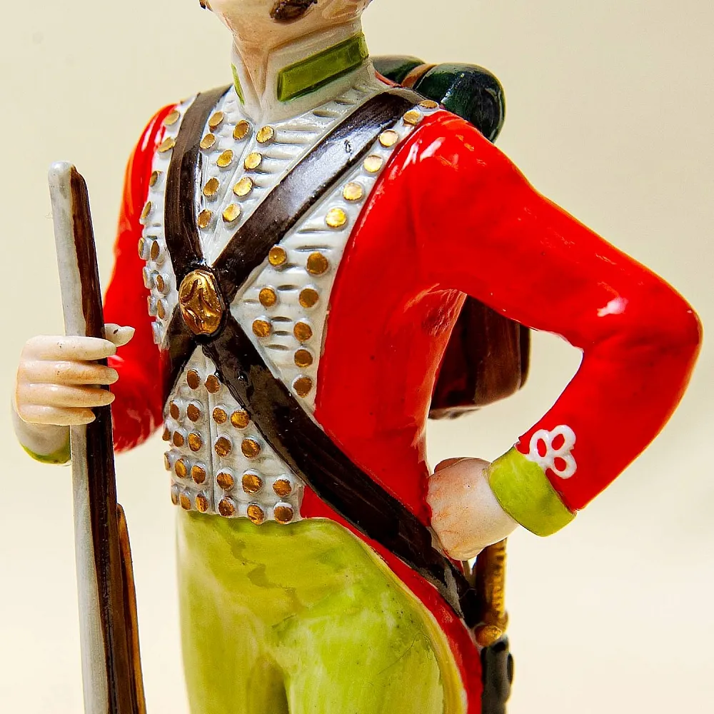 Редкая Коллекционная статуэтка «Солдат 87-го пехотного полка», Фарфор, RUDOLF KAMMER, Германия.