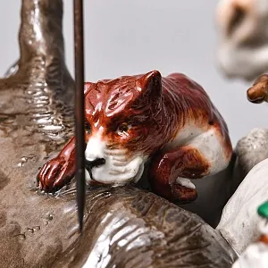 Антикварная Фарфоровая статуэтка «ОХОТА НА БЫКА», Scheibe-Alsbach Германия, первая половина ХХ века. 