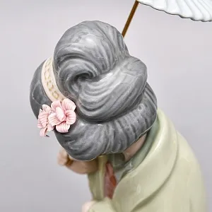 Коллекционная Фарфоровая статуэтка «Гейша с зонтом» Н - 30 см. Lladro, Испания - 1978 год.