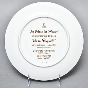 Коллекционная Фарфоровая Тарелка - Блюдо «Дикая Природа. Утиная семья», KAISER Германия. 