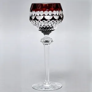 Хрустальный Бокал для Вина рубинового цвета, Barthmann Германия, начало 70-х годов ХХ века. 