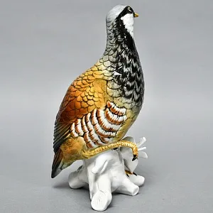 Большая Коллекционная Фарфоровая Статуэтка «Птица - Серая Куропатка», Karl Ens Германия -50 гг.