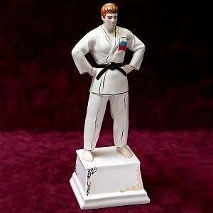 «Борец Дзюдо» - Авторская Коллекционная Фарфоровая Статуэтка, Россия.