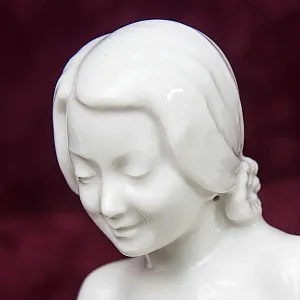 Редкая Фарфоровая Статуэтка «Девушка с Олененком», Hutschenreuther,  Германия -1955 год.