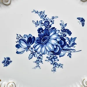Большое Коллекционное Фарфоровое Блюдо - Тарелка - Поднос «Голубые цветы», MEISSEN Германия.