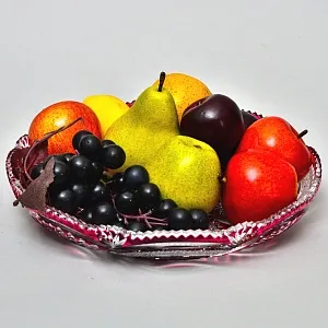 Блюдо - Фруктовница Розово-Красного Хрусталя JOSKA BODENMAIS Германия D-29,5 см., конец 60-х гг.