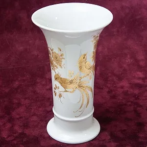 Коллекционная Фарфоровая Ваза «Райские птицы» KAISER Германия - 1970 год.