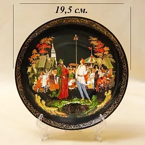 Коллекционная Тарелка «СКАЗКА О ПОПЕ И РАБОТНИКЕ ЕГО БАЛДЕ» Фарфор - ЛФЗ, СССР -1989 год.