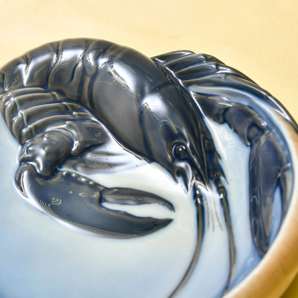 Антикварное Блюдо для морепродуктов «РАК», Фарфор Royal Copenhagen Дания, 1923 год.