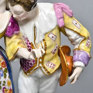 Коллекционная Фарфоровая статуэтка «Пара на Карнавале», Edme Samson Франция, 1940 - 1969 годы. 