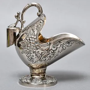 Винтажная Металлическая Сахарница с Совочком Silverplated, Италия.