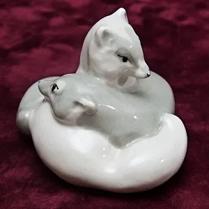 Коллекционная Фарфоровая статуэтка «ДВА ПЕСЦА», Артель Прогресс СССР, 1946 - 1960 годы.