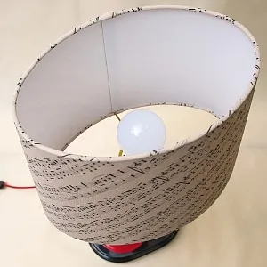 Дизайнерская Электрическая Настольная Лампа Светильник «Труба - Красный Корнет - 1966г».