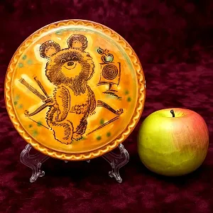 Набор из Трёх Декоративных Плакеток «ОЛИМПИЙСКИЙ МИШКА»  ЗиК Конаково СССР -1980 год.