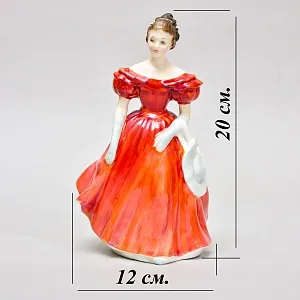 Коллекционная Фарфоровая статуэтка «Девушка с белой шляпкой», Royal Doulton Англия.