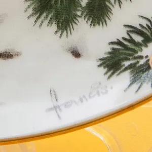 Коллекционная Тарелка «Лесной Год, ДЕКАБРЬ. Лисицы» Фарфор, Англия -1982 год.