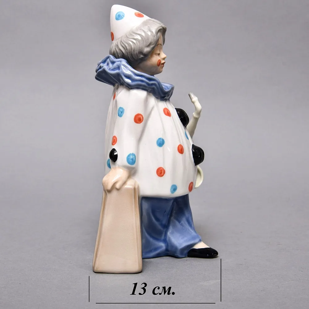 Фарфоровая статуэтка «Клоун с cаксофоном», TENGRA Испания, вторая половина ХХ века.