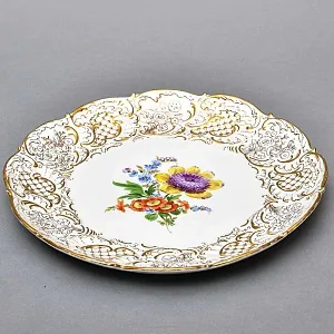 Коллекционное Фарфоровое Блюдо - Тарелка «Летние Цветы», MEISSEN / МЕЙСЕН Германия - 1990 год.
