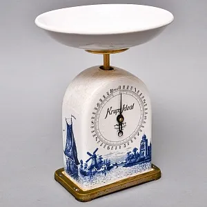 Редкость! Антикварные Кухонные Весы в Фарфоровом корпусе KRUPS IDEAL, Германия -1915 год.