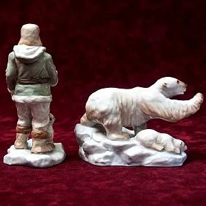 «Полярники» - Авторская Коллекционная Парная Фарфоровая Статуэтка, Дулёво Россия.