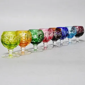 Полный Набор, 8-ть Рюмок «Marsala Glass - Виноград», Хрусталь NACHTMANN Германия, 60 -е годы ХХ века.