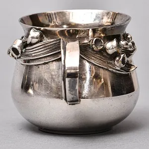 Винтажный Набор из 2х предметов - Сахарница с ложечкой и молочник «ЦВЕТЫ», Англия - середина ХХ века.