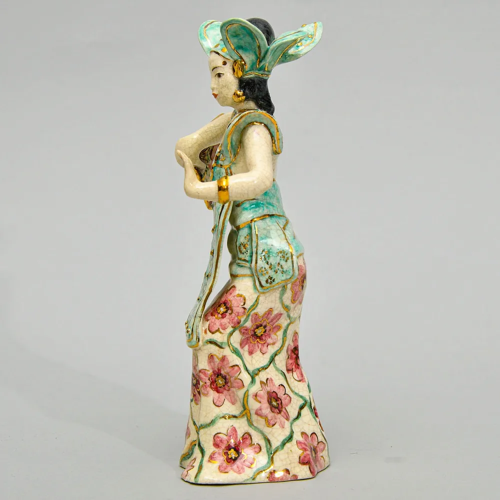 Коллекционная Фаянсовая статуэтка "Балийский танец", Poterie D'Art de Lausanne Швейцария - вторая половина ХХ века.