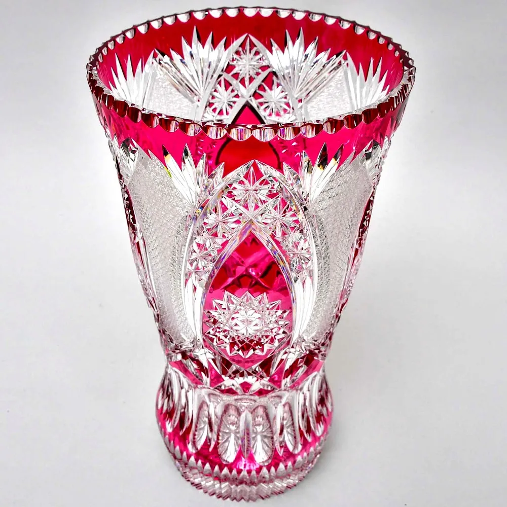 Большая Ваза Розового Хрусталя JOSKA BODENMAIS Германия Н-40 см., конец 60-х гг.